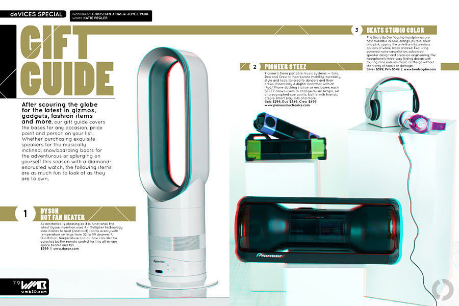 WMB Issue #2 - deVices: Gift Guide **View with red/cyan 3D glasses**