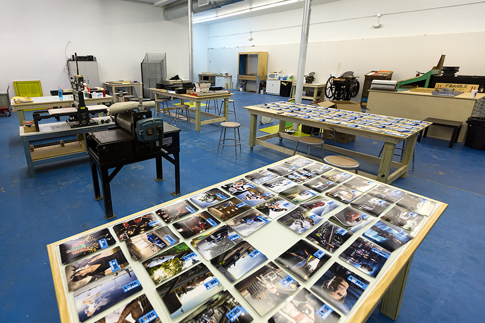 The Printshop was kind enough to lend me their HUGE space in Greenville, SC for 2 days to piece together every mailer...