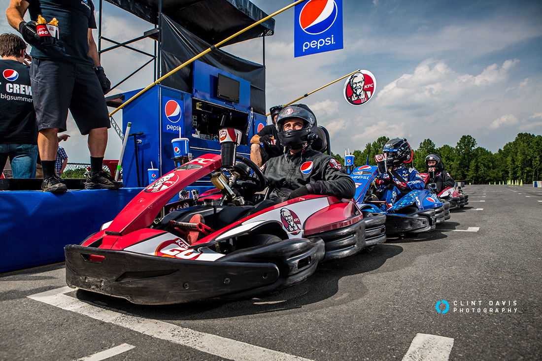 Jeff Gordon & Kasey Kahne: Go-Kart Challenge - Lined up ready to hit the track... these are no slouch go-karts
